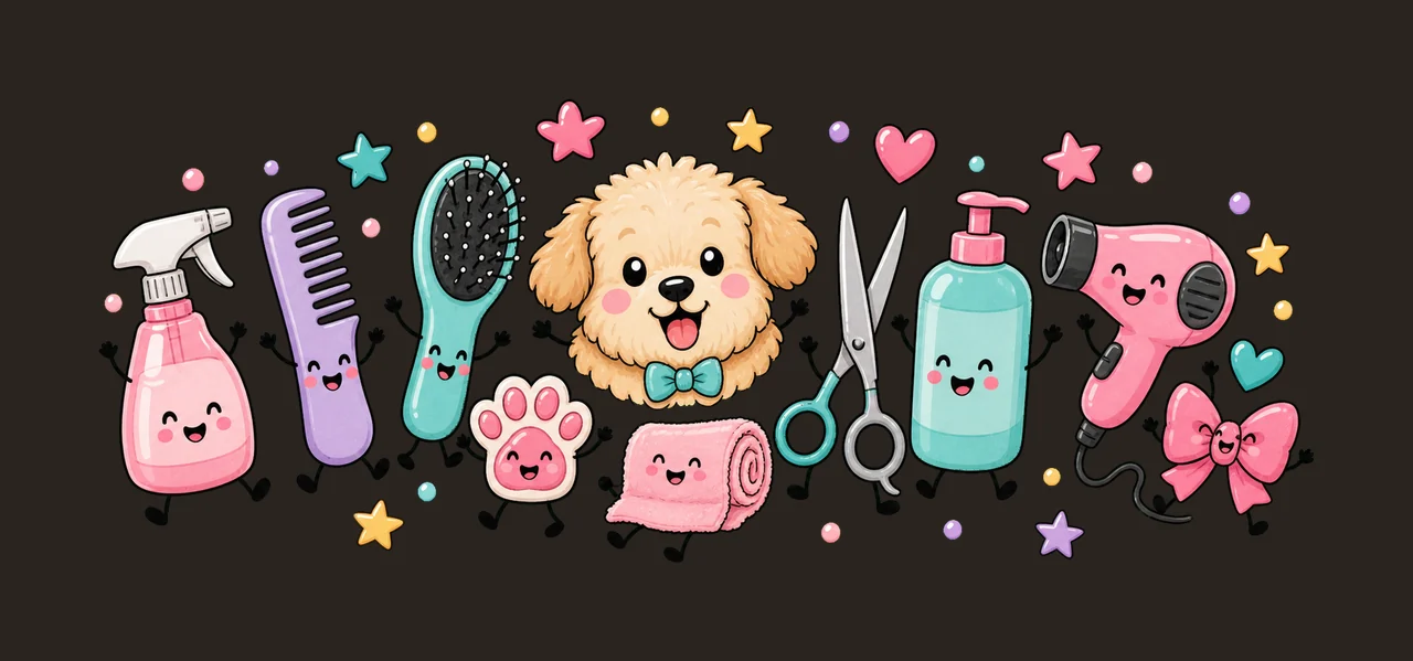 Dog Groomer Pet Groomer Design Doodle Style Dog Variation A contrast preview thumbnail