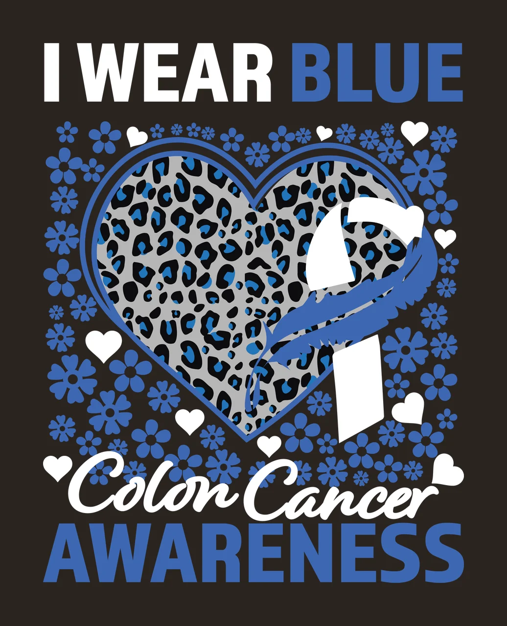 Colon Cancer awareness ribbon survivor hope support Variation contrast preview thumbnail