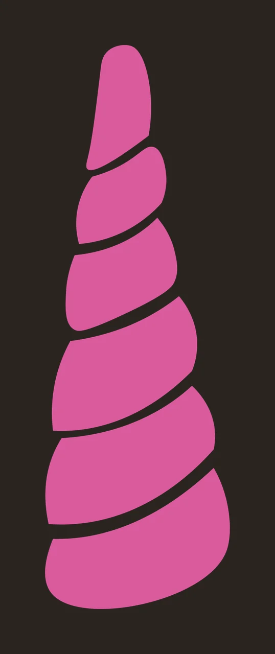 Single Black Twisted Horn Shape With Spiral Segmentation tapering contrast preview thumbnail