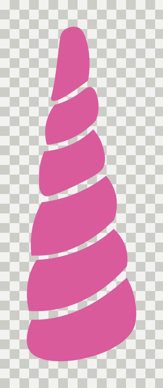 Single Black Twisted Horn Shape With Spiral Segmentation tapering transparency and detail preview thumbnail