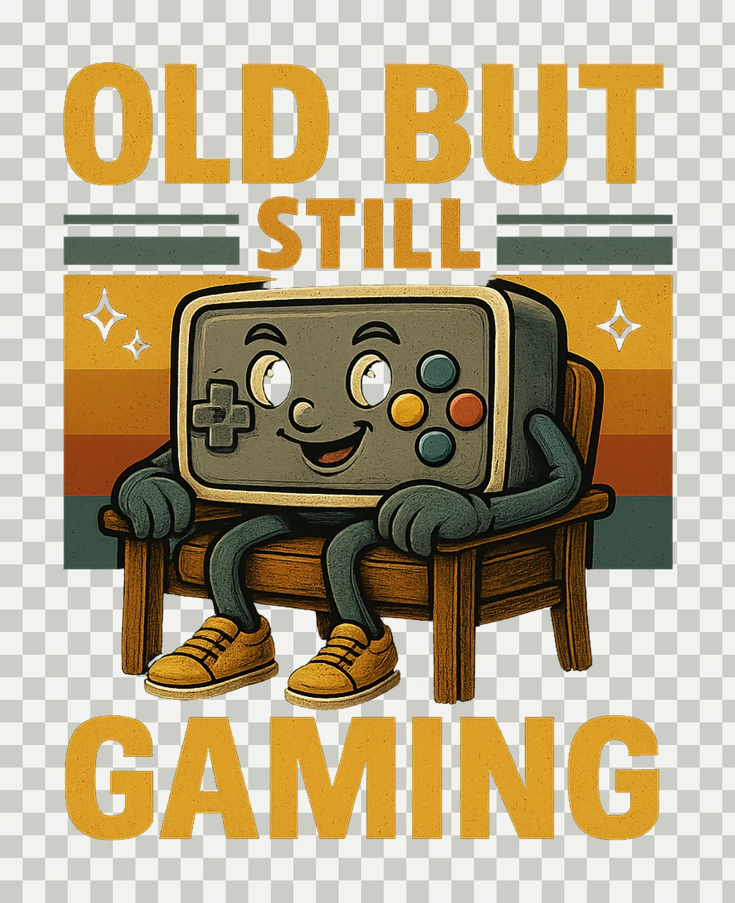 Old But Still Playing Retro Gamer Controller Artwork Funny transparency and detail preview thumbnail