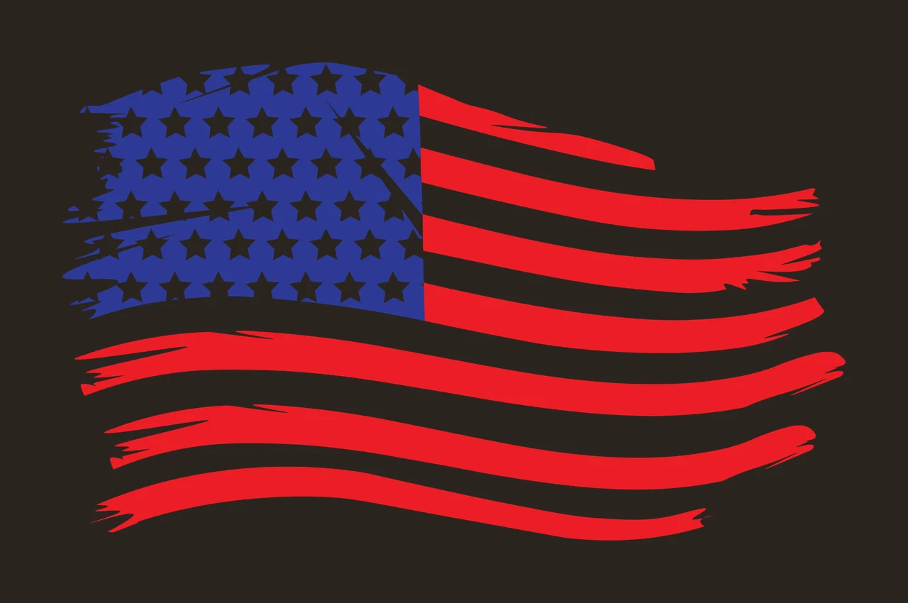 Flag Wavy American With Brush Strokes waving stars stripes contrast preview thumbnail