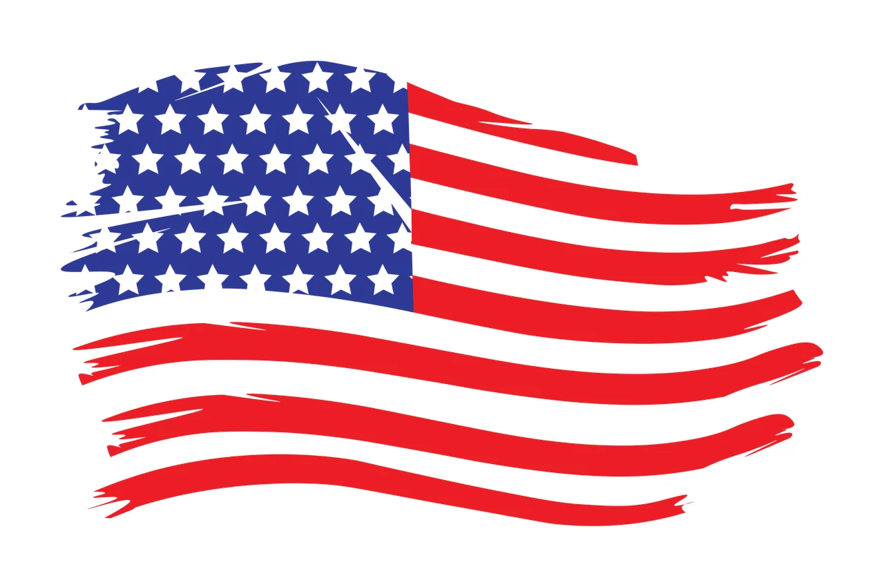 Flag Wavy American With Brush Strokes waving stars stripes