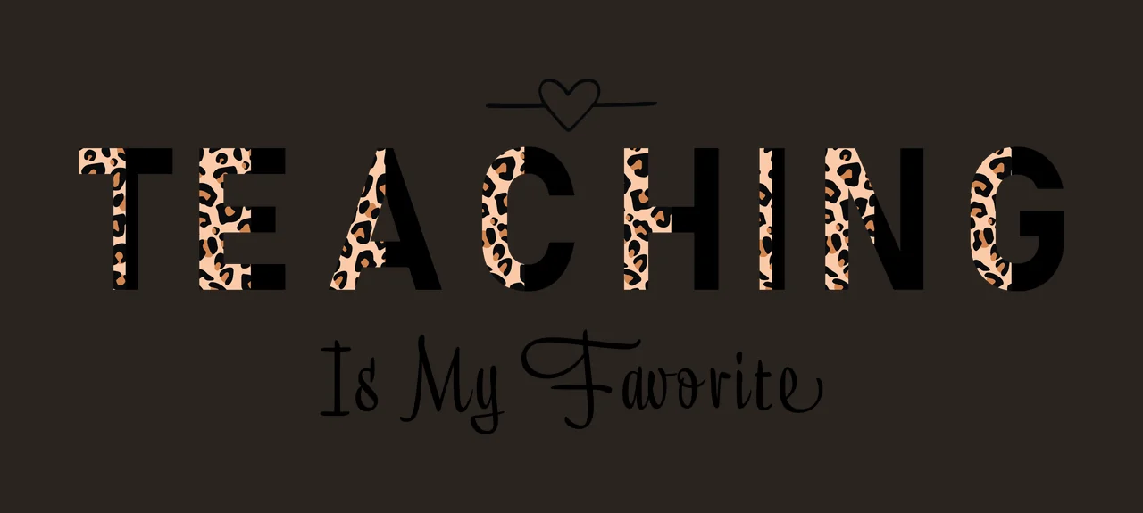Teaching Is My Favorite Heart Slogan Display typographic black contrast preview thumbnail