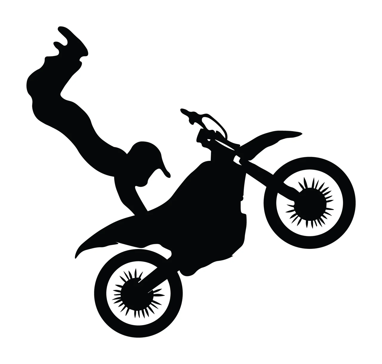 Motorcycle Rider Performing Trick Motorcyclist jumping silhouette