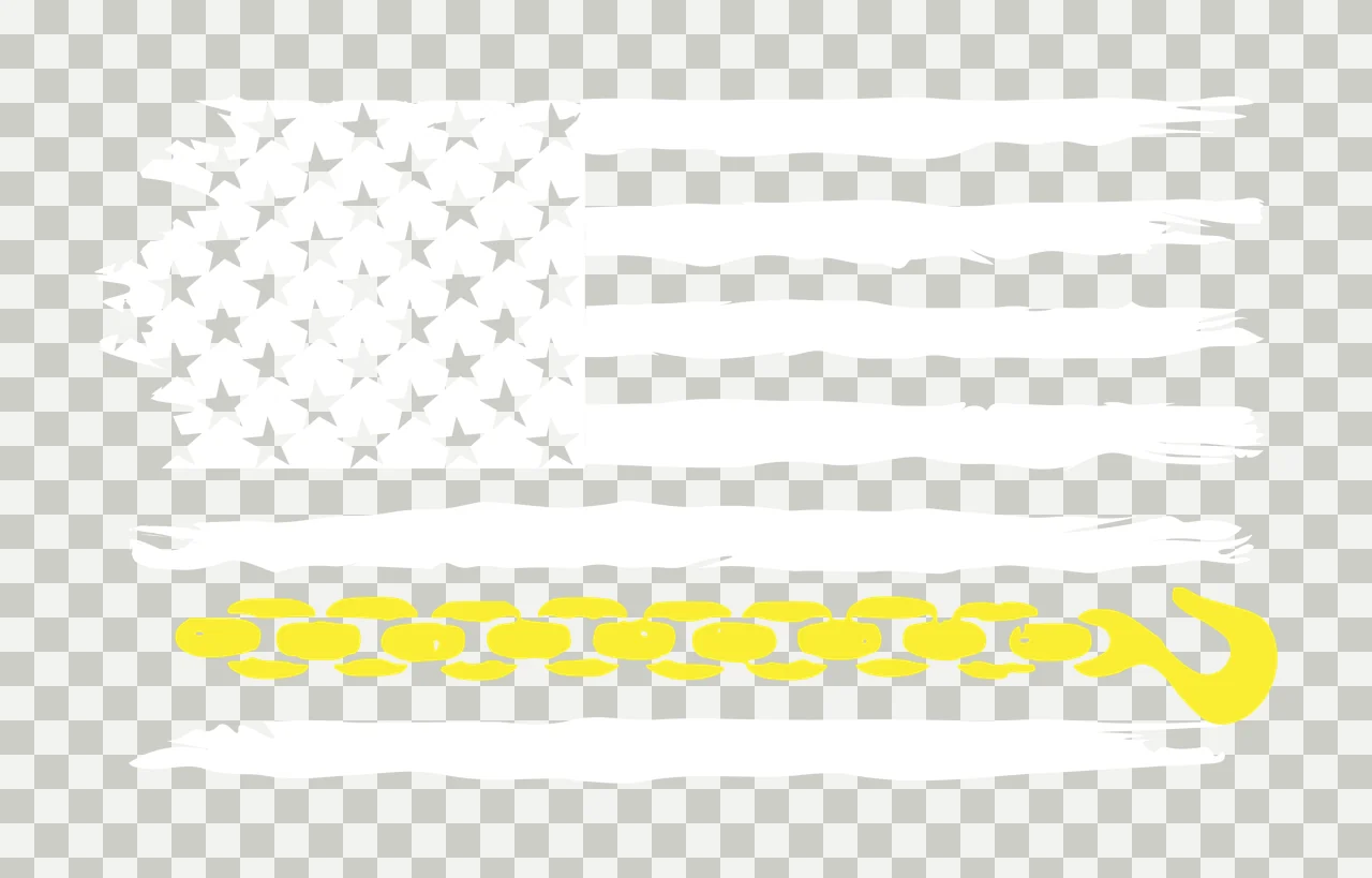 Flag White Horizontal Distressed With Integrated Chain hook transparency and detail preview thumbnail