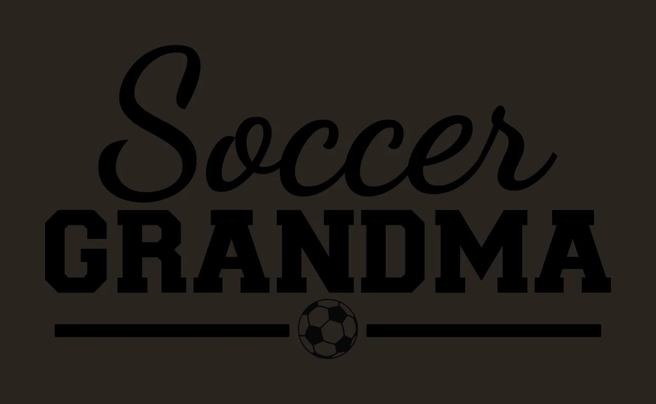 Soccer Grandma Text Graphic With A Small Ball displaying horizontal contrast preview thumbnail