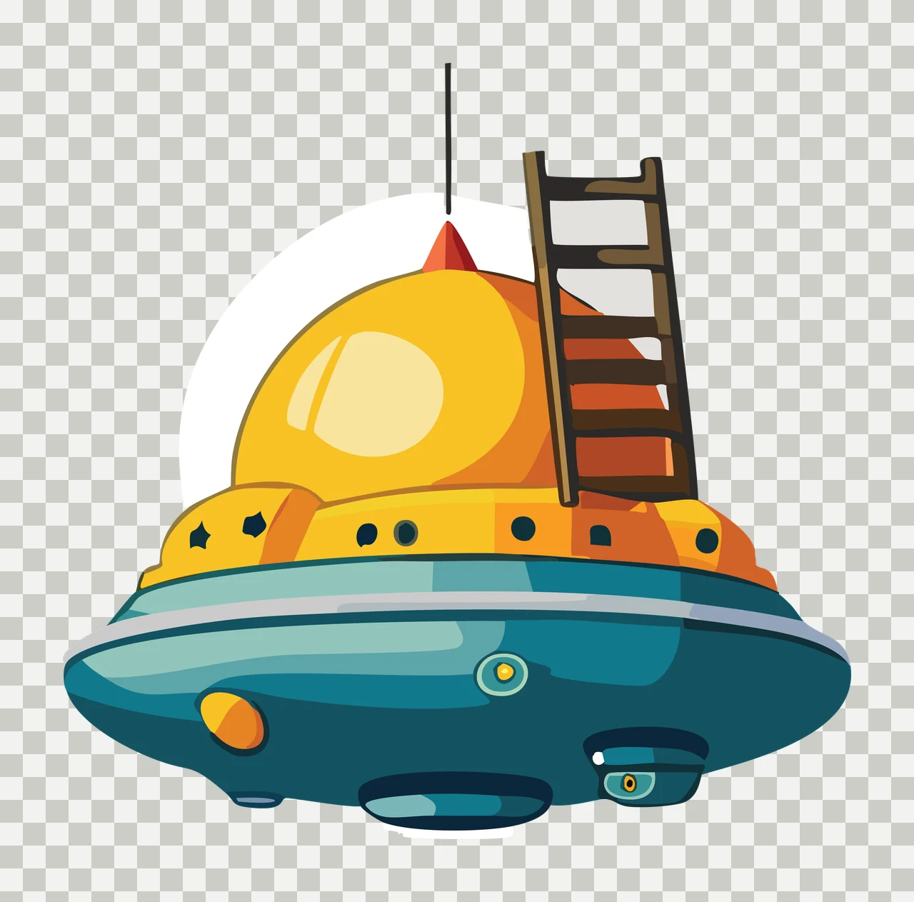 Telescope Dome With Ladder Silhouette black white building transparency and detail preview thumbnail
