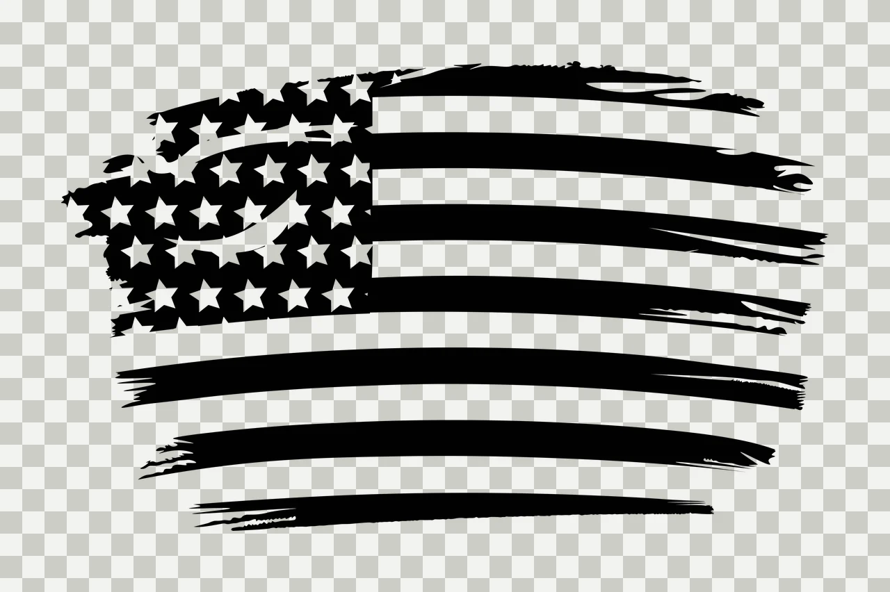 Black Flag Distressed Horizontal American stars stripes plain transparency and detail preview thumbnail