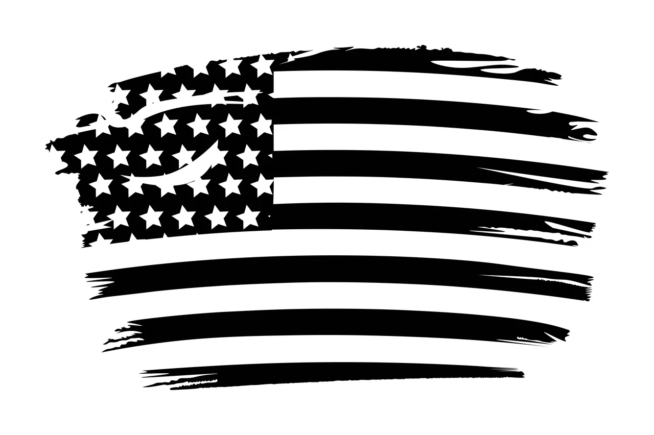 Black Flag Distressed Horizontal American stars stripes plain
