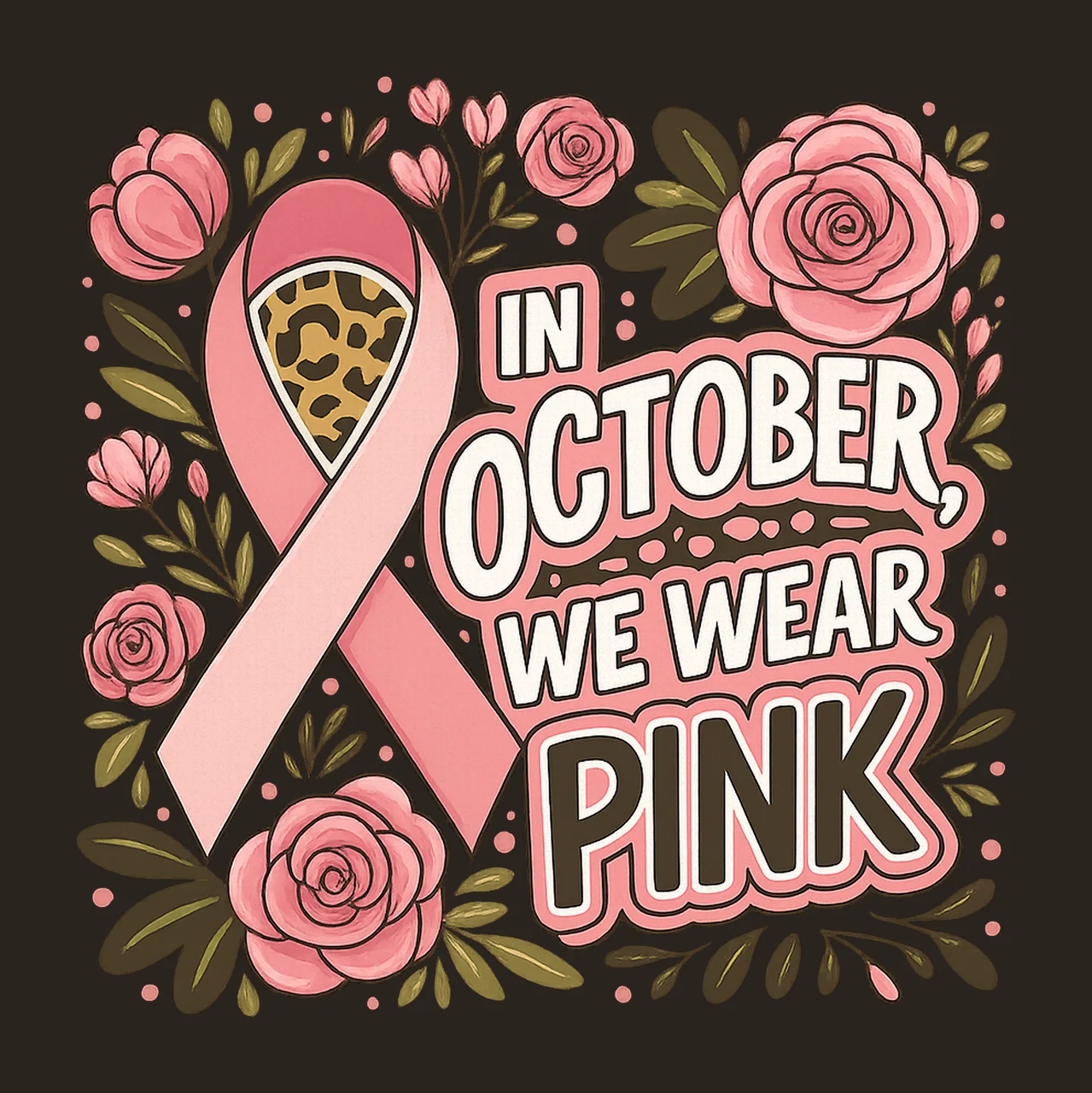 In October We Wear Pink Preppy Breast Cancer Breast Cancer contrast preview thumbnail