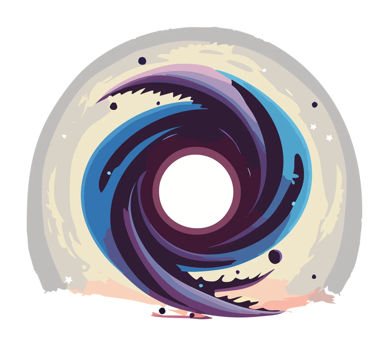 Abstract Black And White Circular Swirl swirling circle line