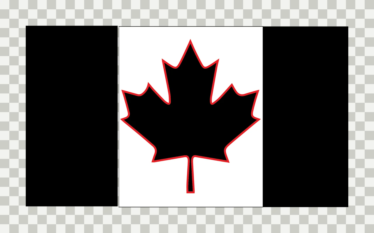 Rectangular Flag With Maple Leaf Center simple icon black Variation 2 transparency and detail preview thumbnail