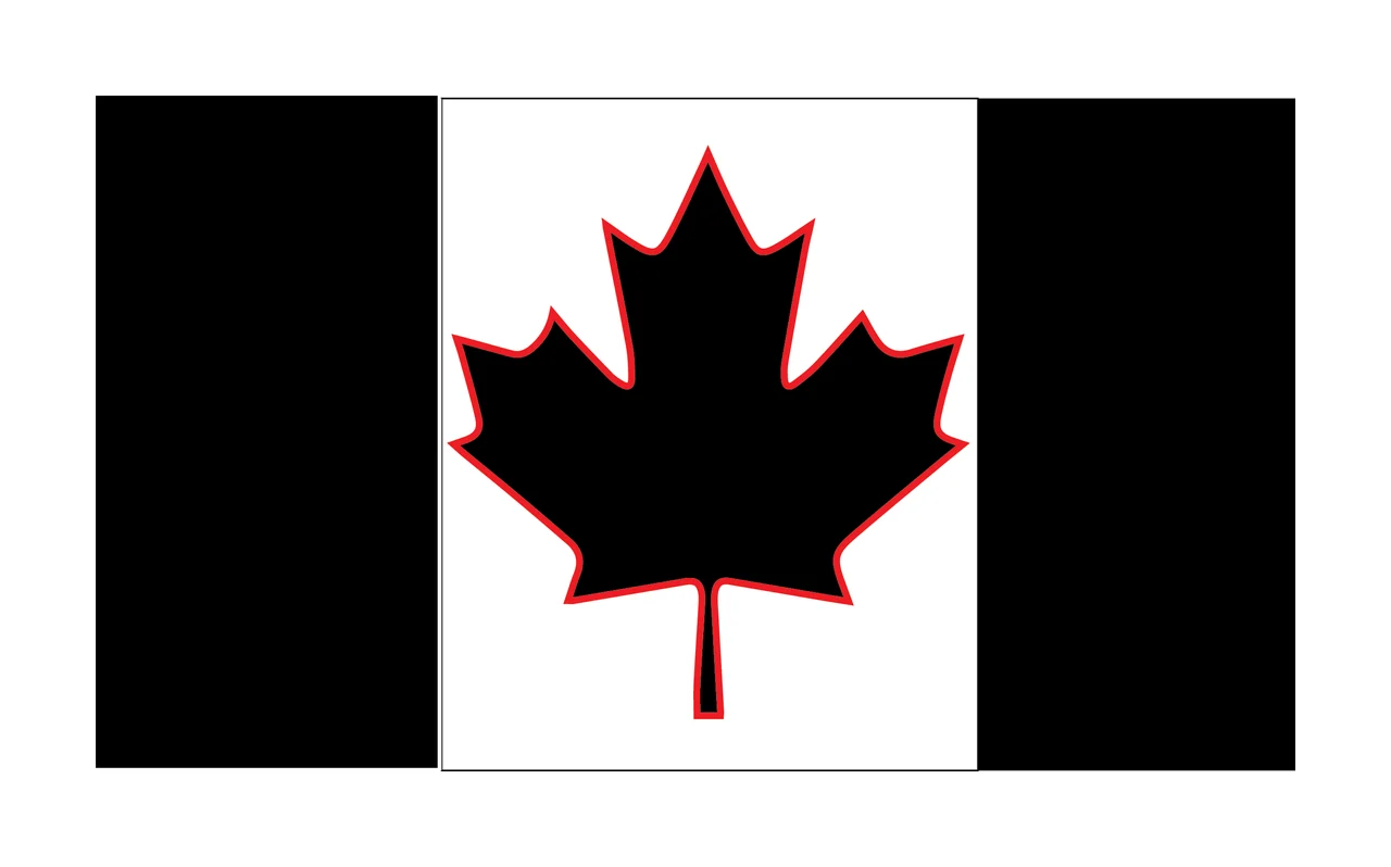 Rectangular Flag With Maple Leaf Center simple icon black Variation 2