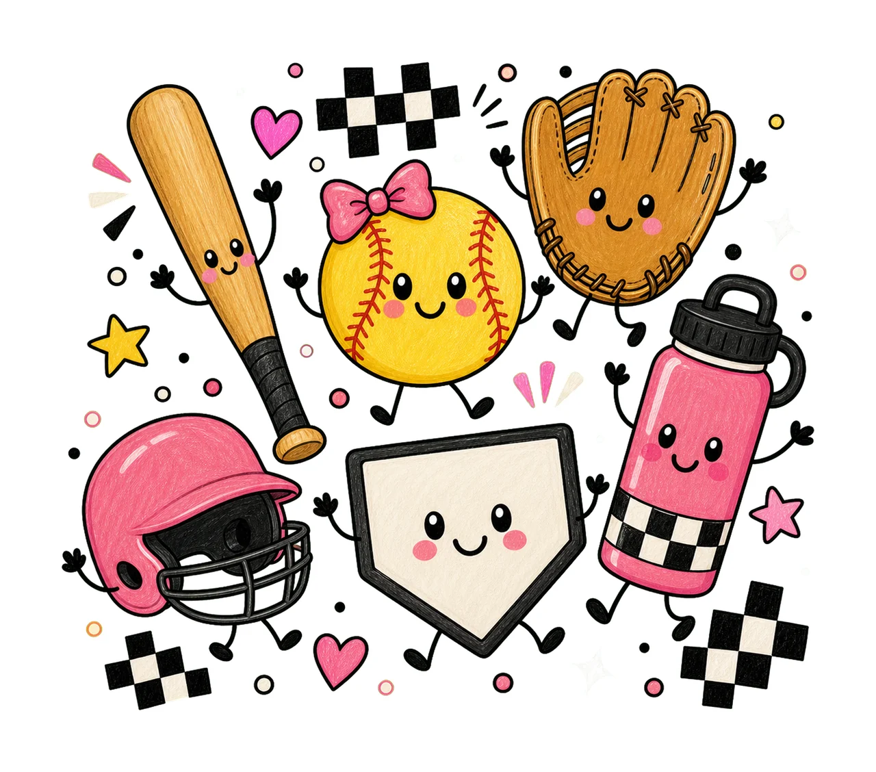 softball game day 02 preppy checker sublimation instant