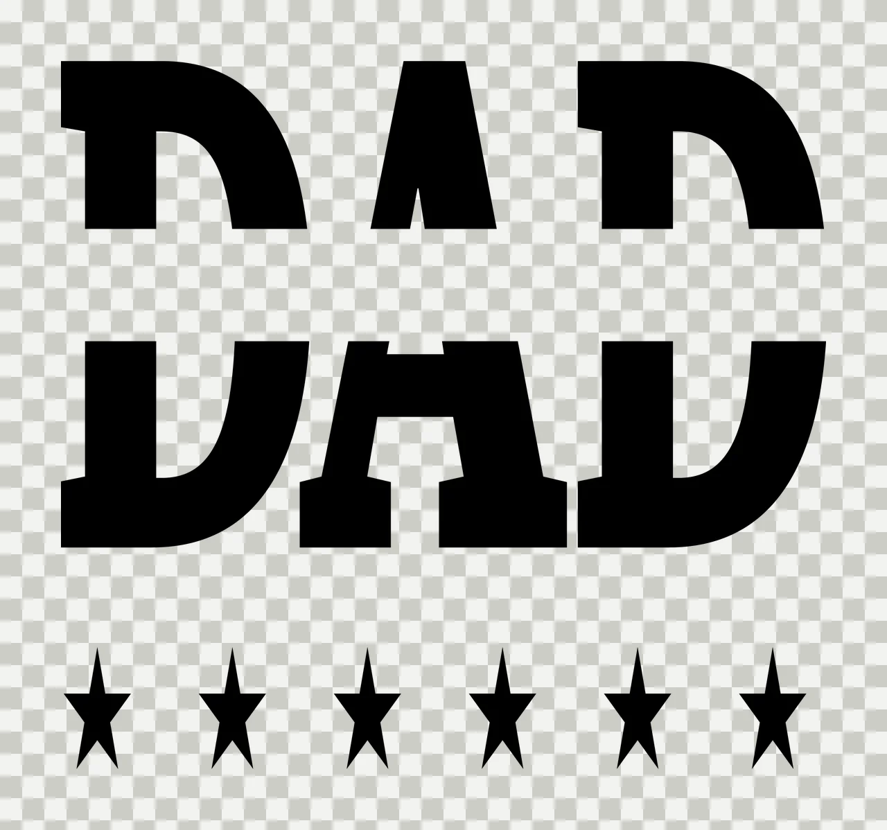 Dad Text With Stars And Star Featuring Typography transparency and detail preview thumbnail