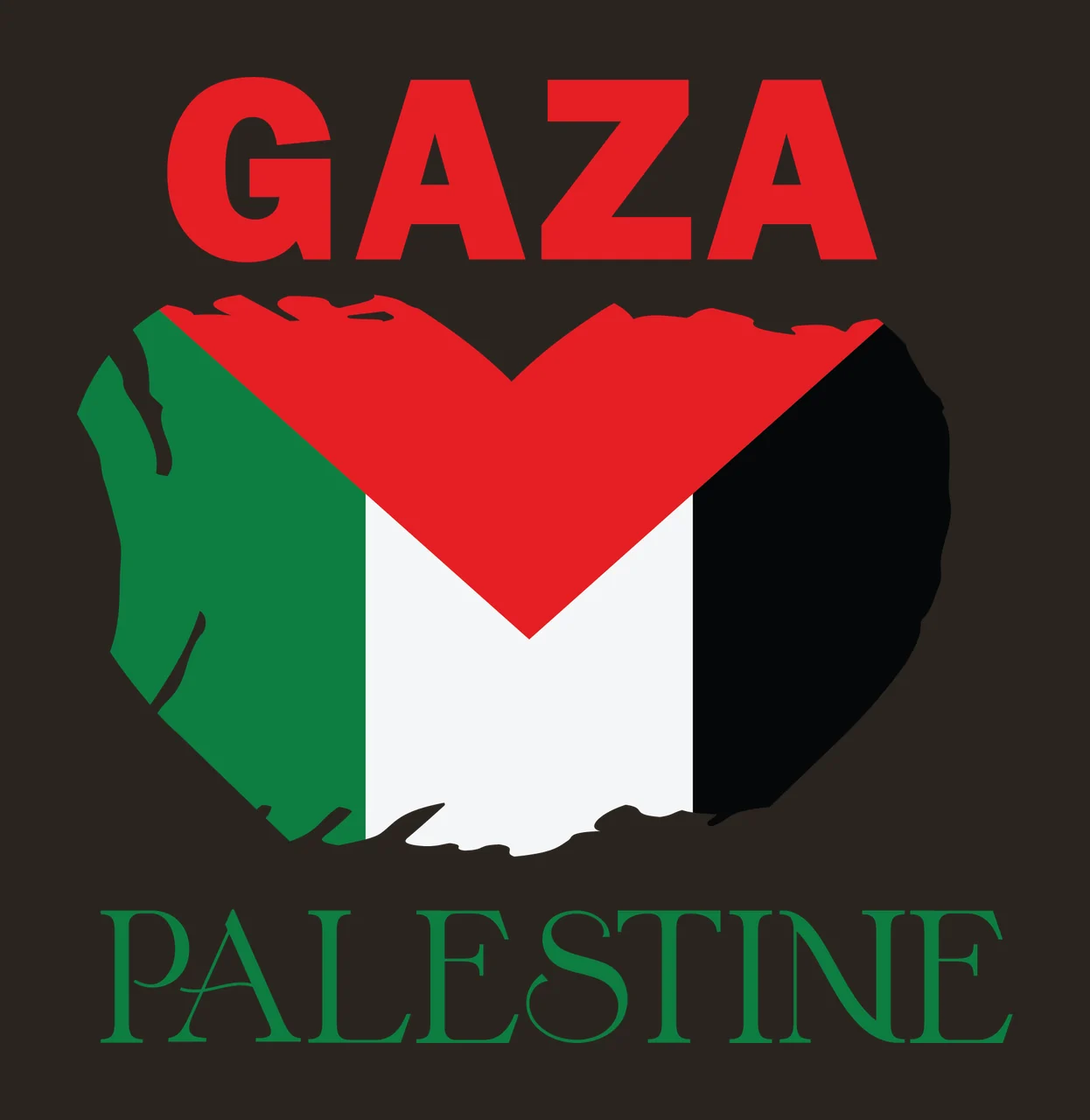 Gaza Heart With Text Below stencil black white symbol 1 9 F16 FREE 2 contrast preview thumbnail