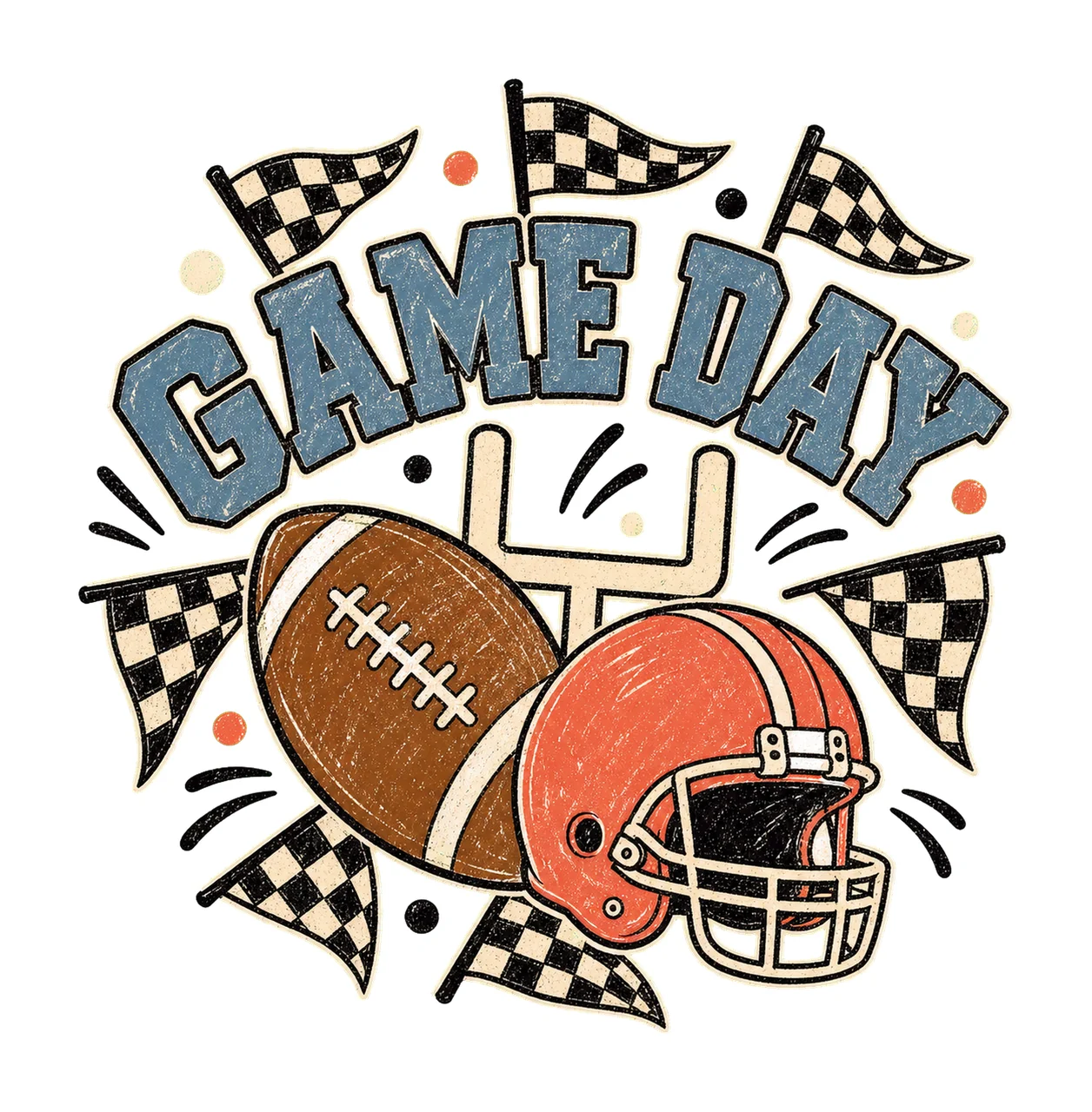 Retro Football Season Touchdown Design Varsity Variation A
