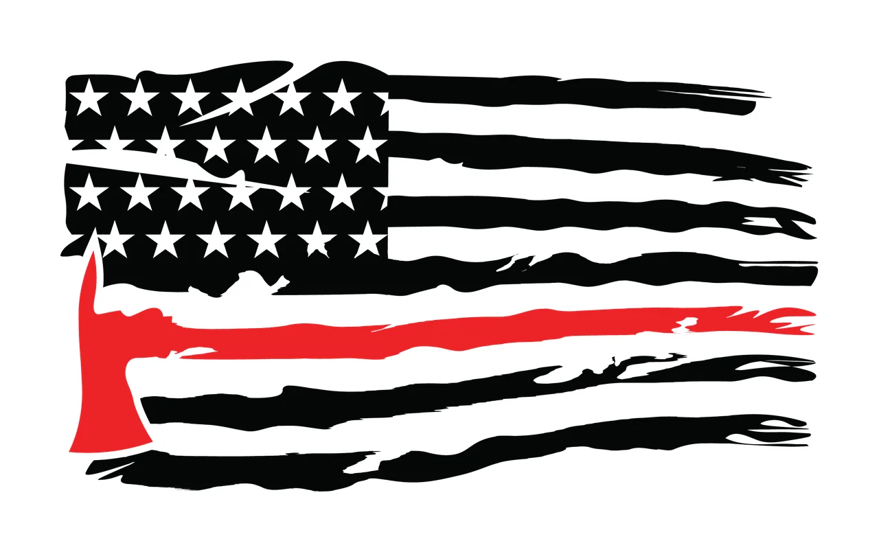 Flag Distressed American Small Silhouette Waving Stars Stripes