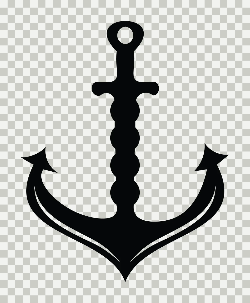 Anchor Stationary With Silhouette And Icon In Black transparency and detail preview thumbnail