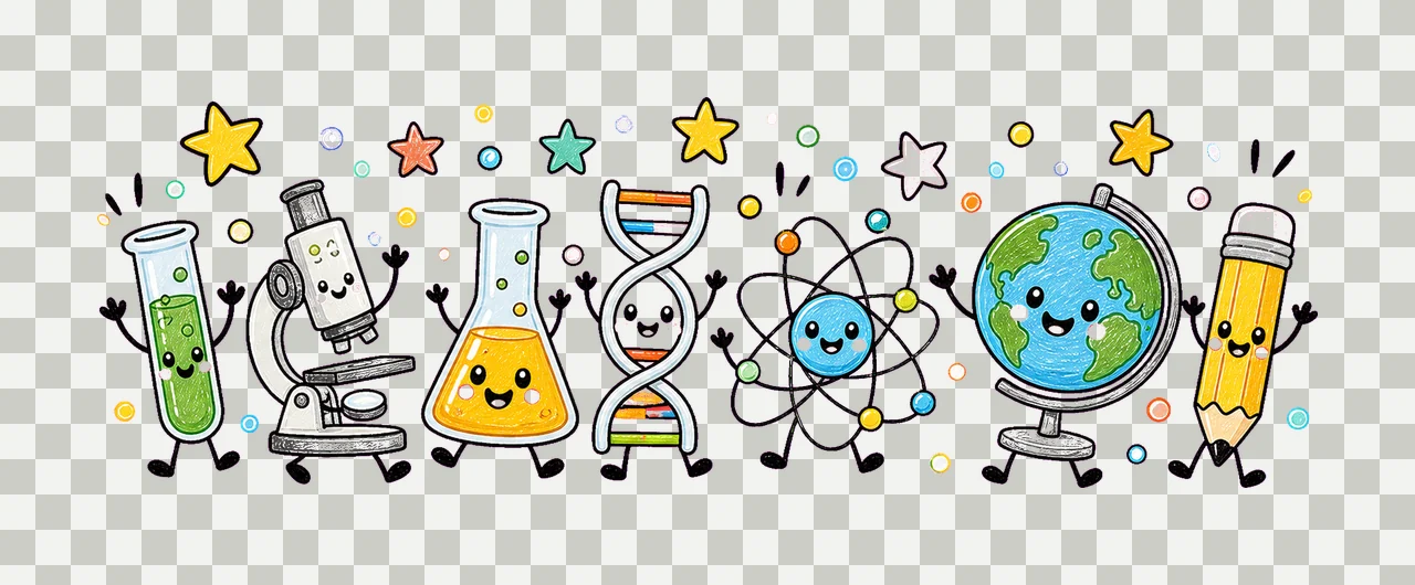 Science Teacher Doodle Characters STEM Teacher Design transparency and detail preview thumbnail