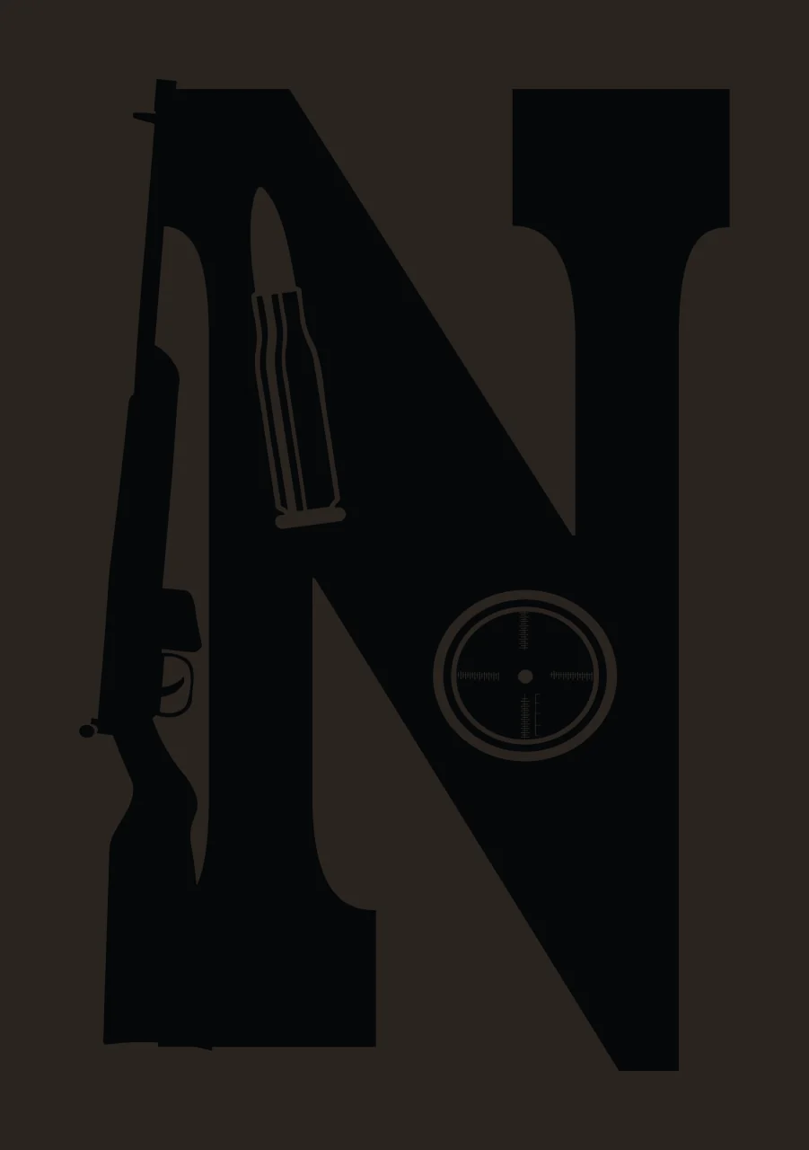 Gun Alphabet Character 04 scalable logo design icon contrast preview thumbnail