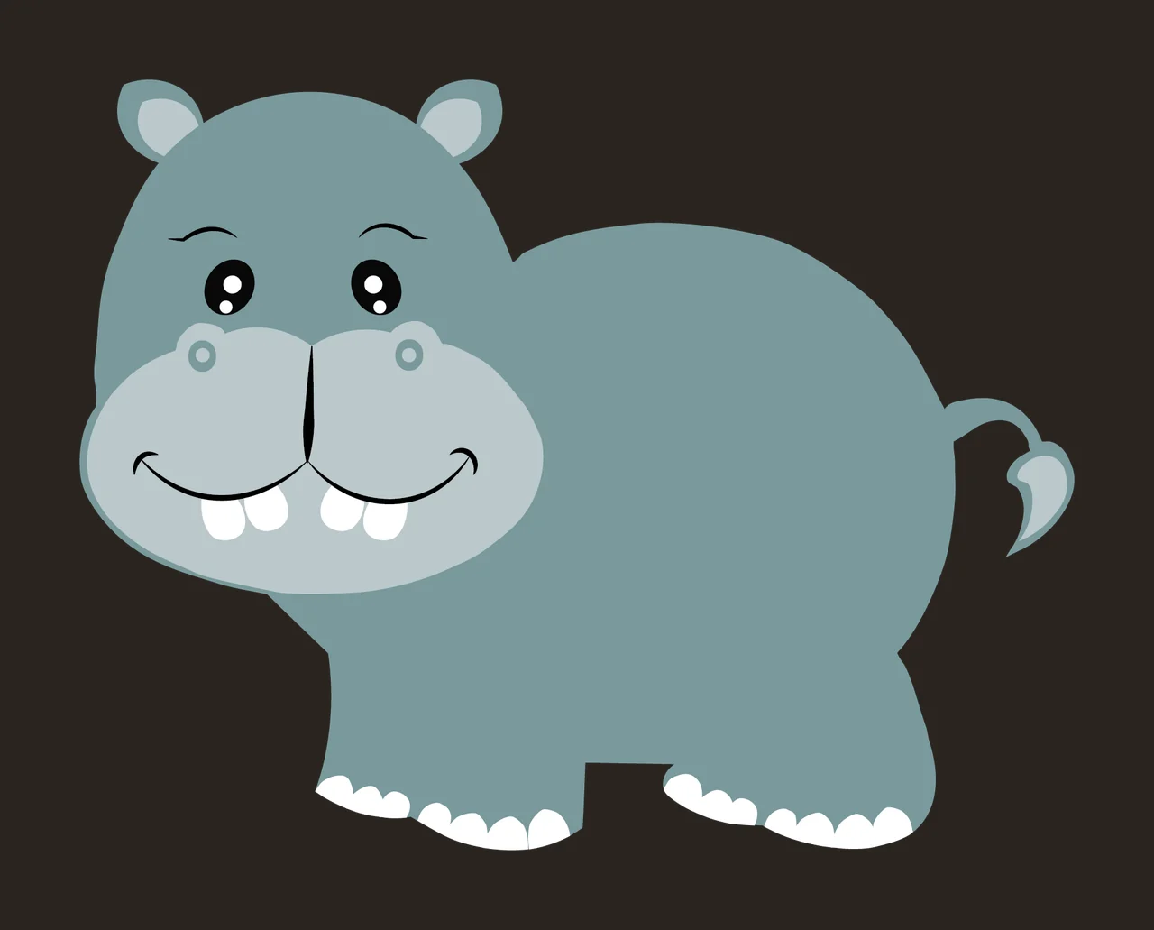 Animal Hippopotamus Silhouette Side Profile standing head ears contrast preview thumbnail