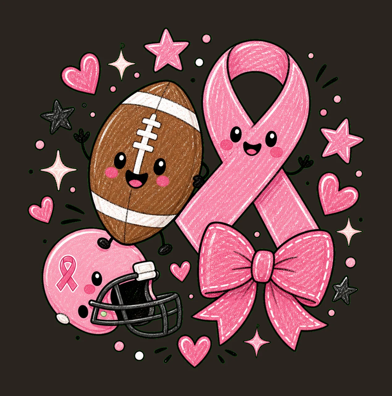 Tackle Breast Cancer Cute Football Awareness Variation A contrast preview thumbnail