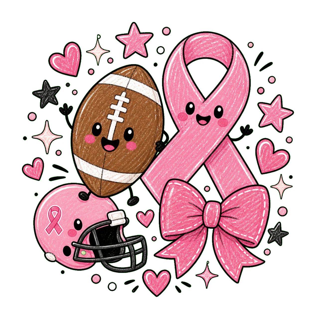 Tackle Breast Cancer Cute Football Awareness Variation A