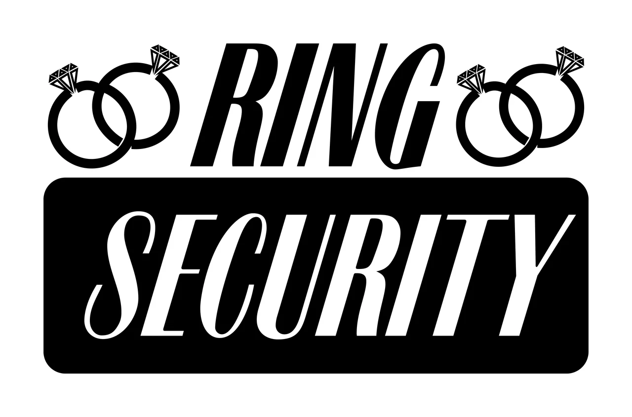 Ring Security Text With Wedding Rings diamonds bold typography