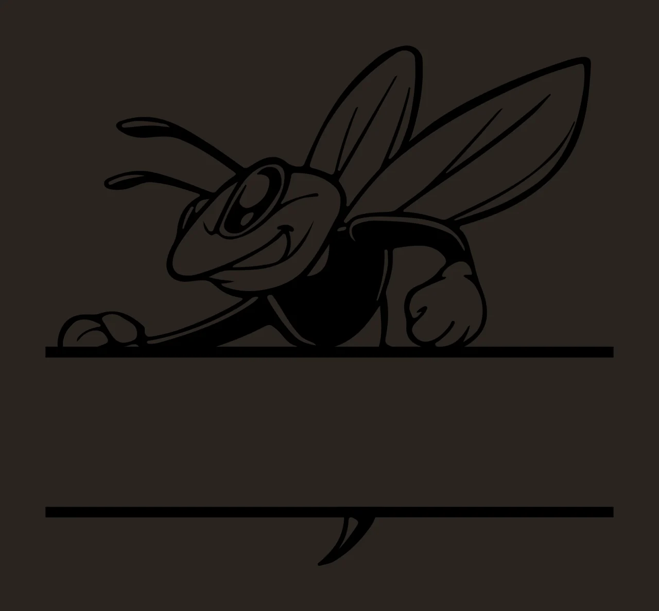 Wasp Peeking With Split Monogram Frame And Insect contrast preview thumbnail