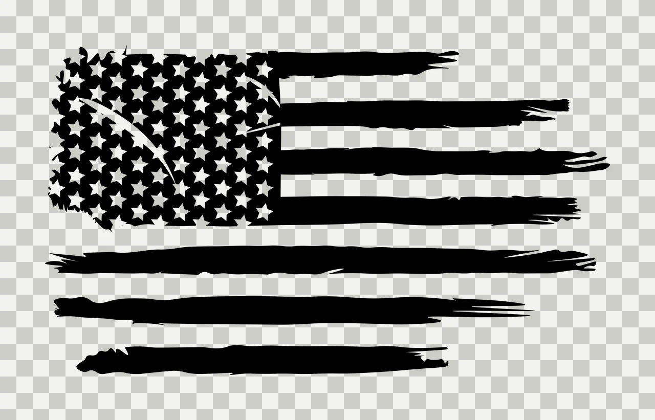 Black Flag American Horizontal Brush Patch displaying stars transparency and detail preview thumbnail