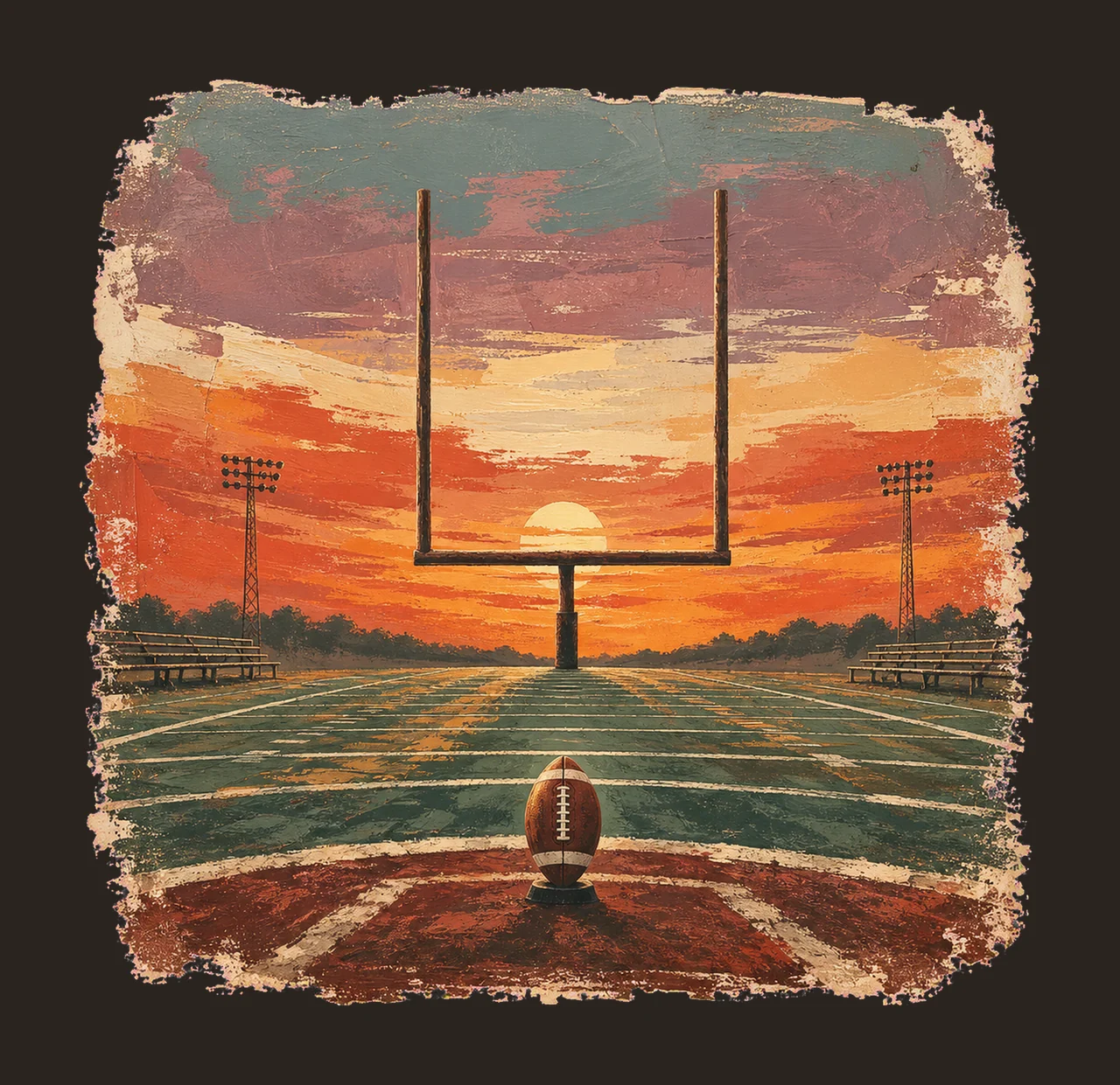 Football Mom Sunset Shirt Club Stripes Coastal Variation A contrast preview thumbnail