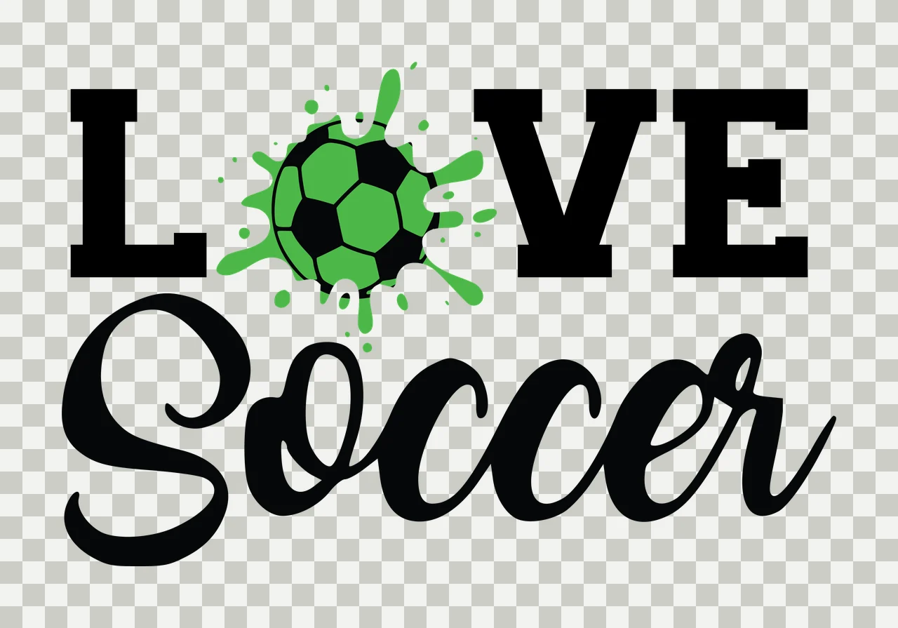 Love Soccer Black Text With A Central Ink and splatter white transparency and detail preview thumbnail