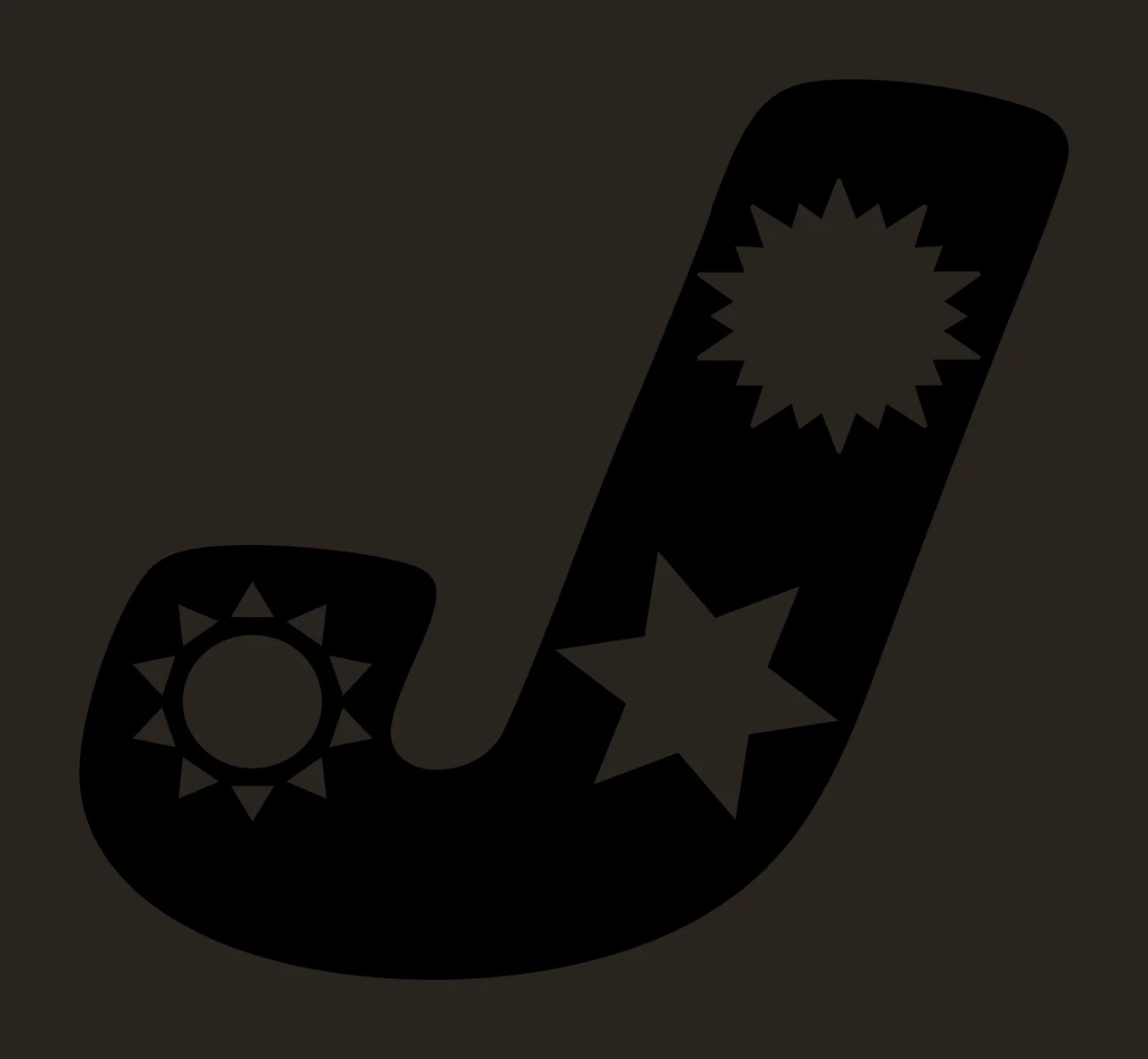 Letter J Star Pattern Silhouette contrast preview thumbnail