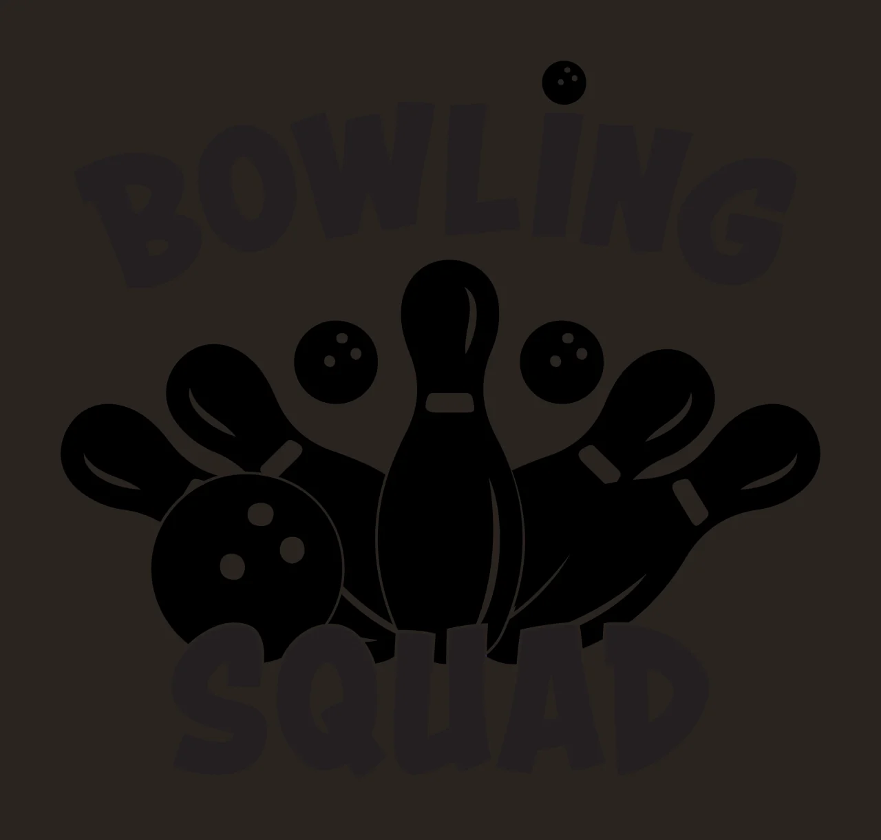 Bowling Squad With Pins And Ball black white sports typography contrast preview thumbnail