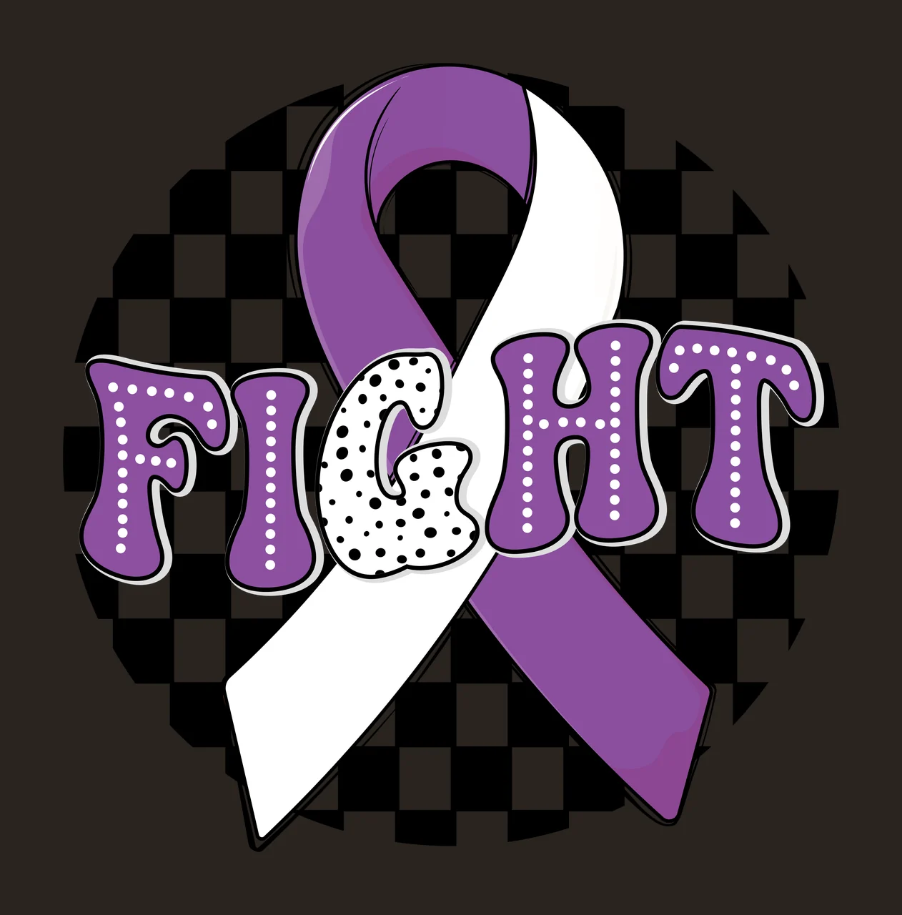 Awareness Ribbon On Checkered Background pattern dots distressed contrast preview thumbnail