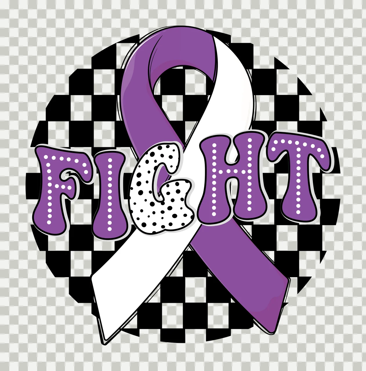 Awareness Ribbon On Checkered Background pattern dots distressed transparency and detail preview thumbnail