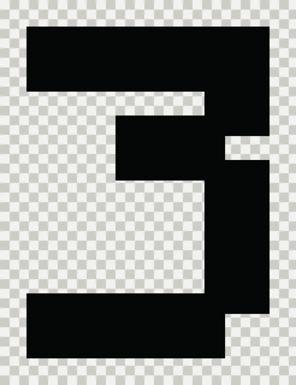Number 3 Solid Black Digital Pixel Font Three digit pixels transparency and detail preview thumbnail