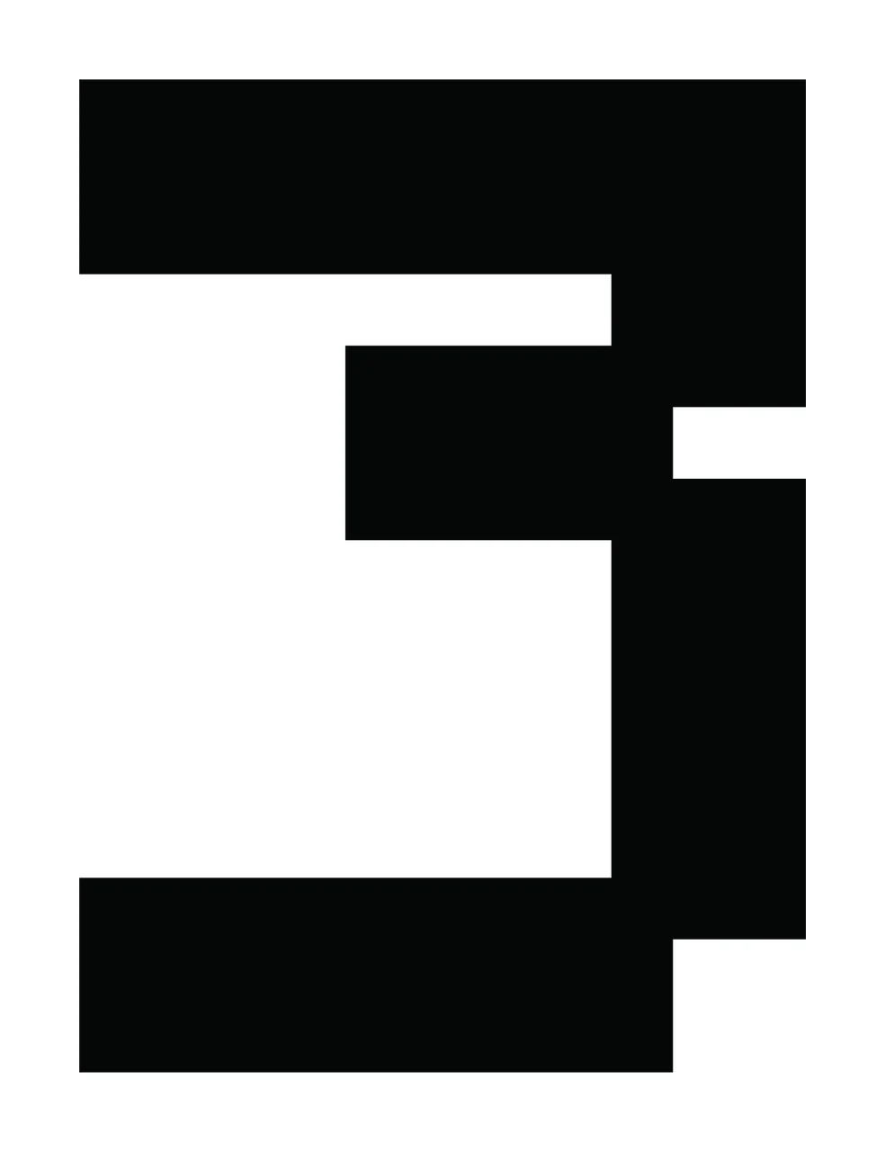 Number 3 Solid Black Digital Pixel Font Three digit pixels
