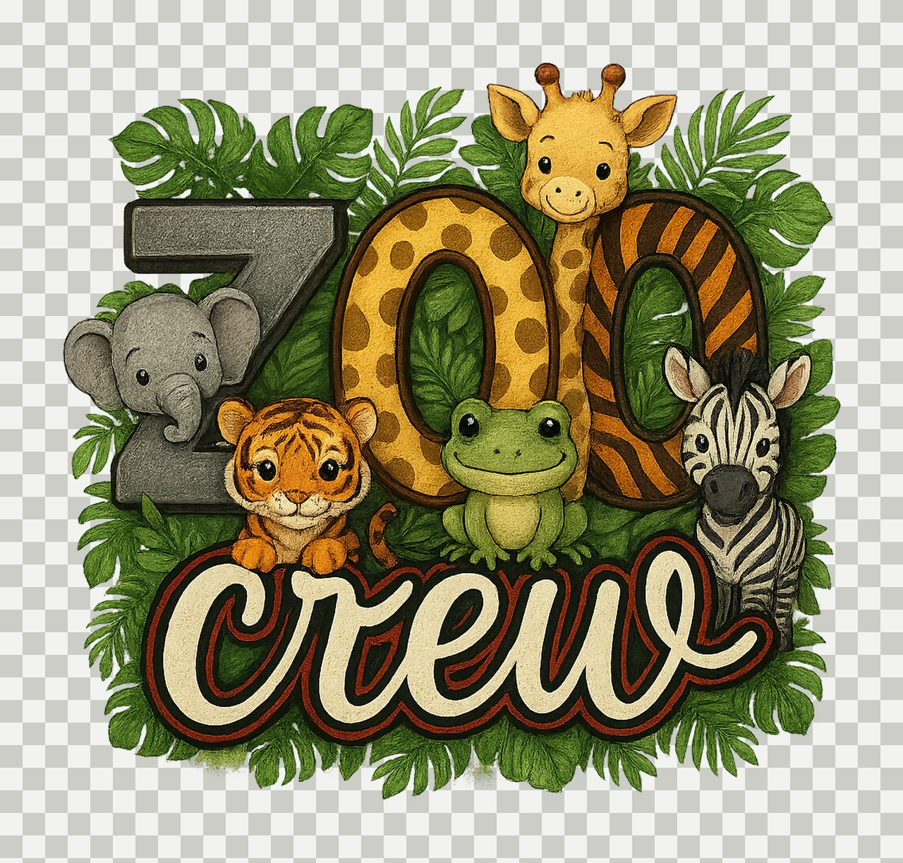 Zoo Crew Safari Animals Jungle Trip Shirt Design Sublimation transparency and detail preview thumbnail