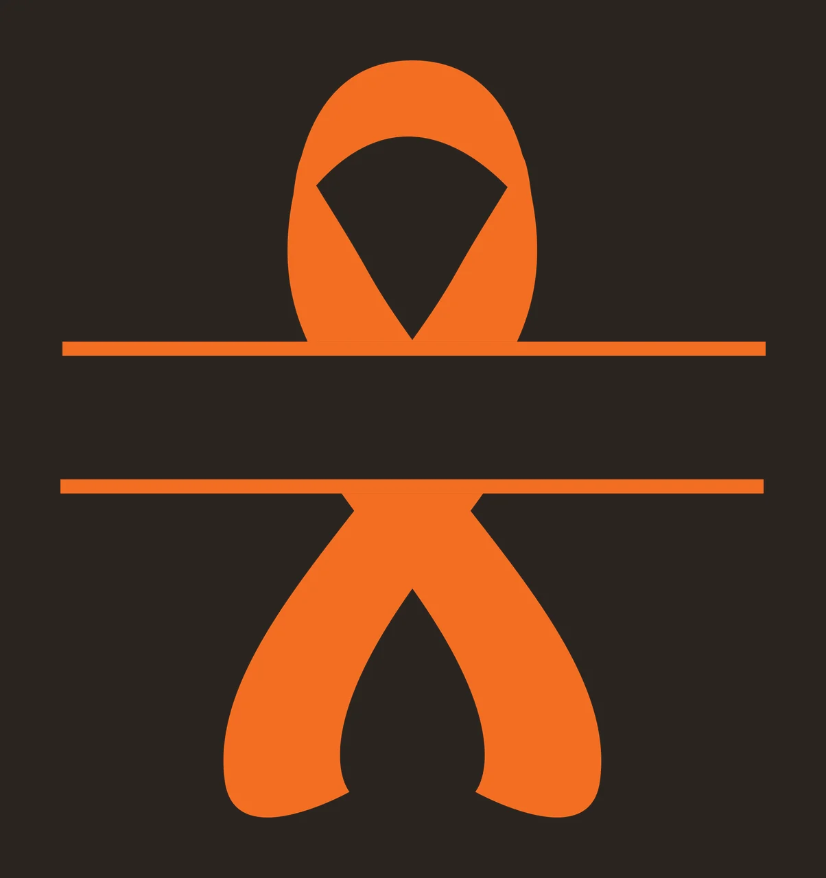 Awareness Black Ribbon With A Horizontal White Rectangular rectangle contrast preview thumbnail