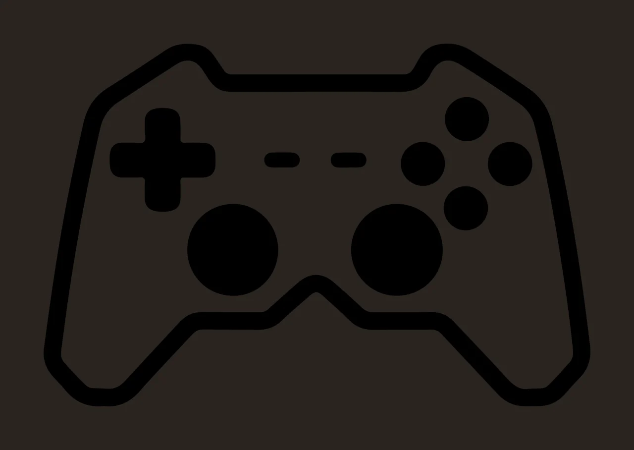 Minimalist Black Outline Icon Of A Classic Handheld gaming controller contrast preview thumbnail