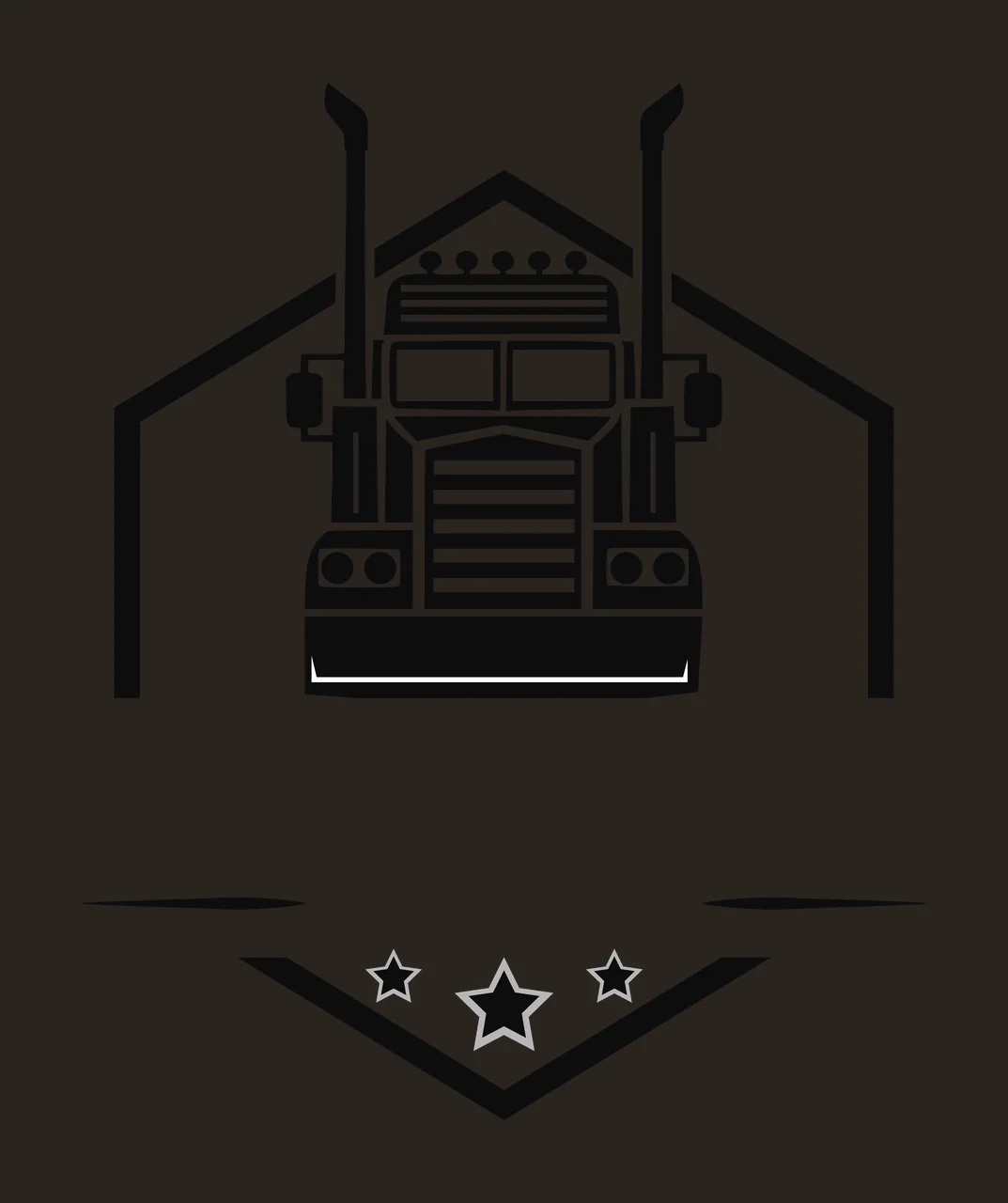 Black Truck Silhouette Inside Frame Above Shield stars white contrast preview thumbnail