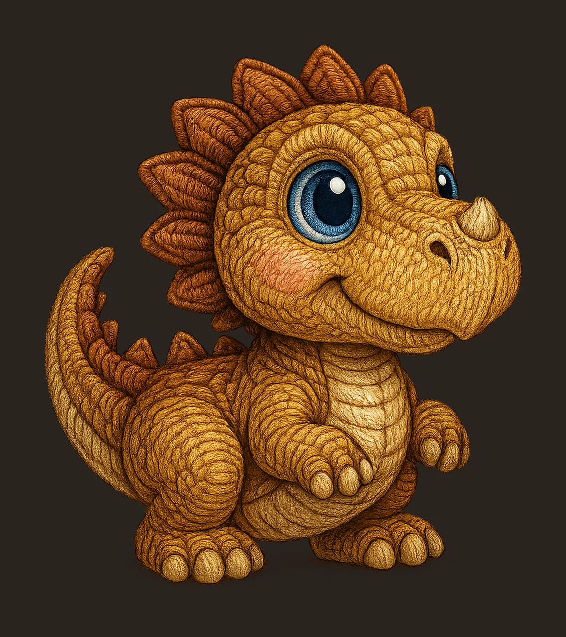 Chenille Rex Dinosaur Embroidery Effect Cute Dino Artwork contrast preview thumbnail