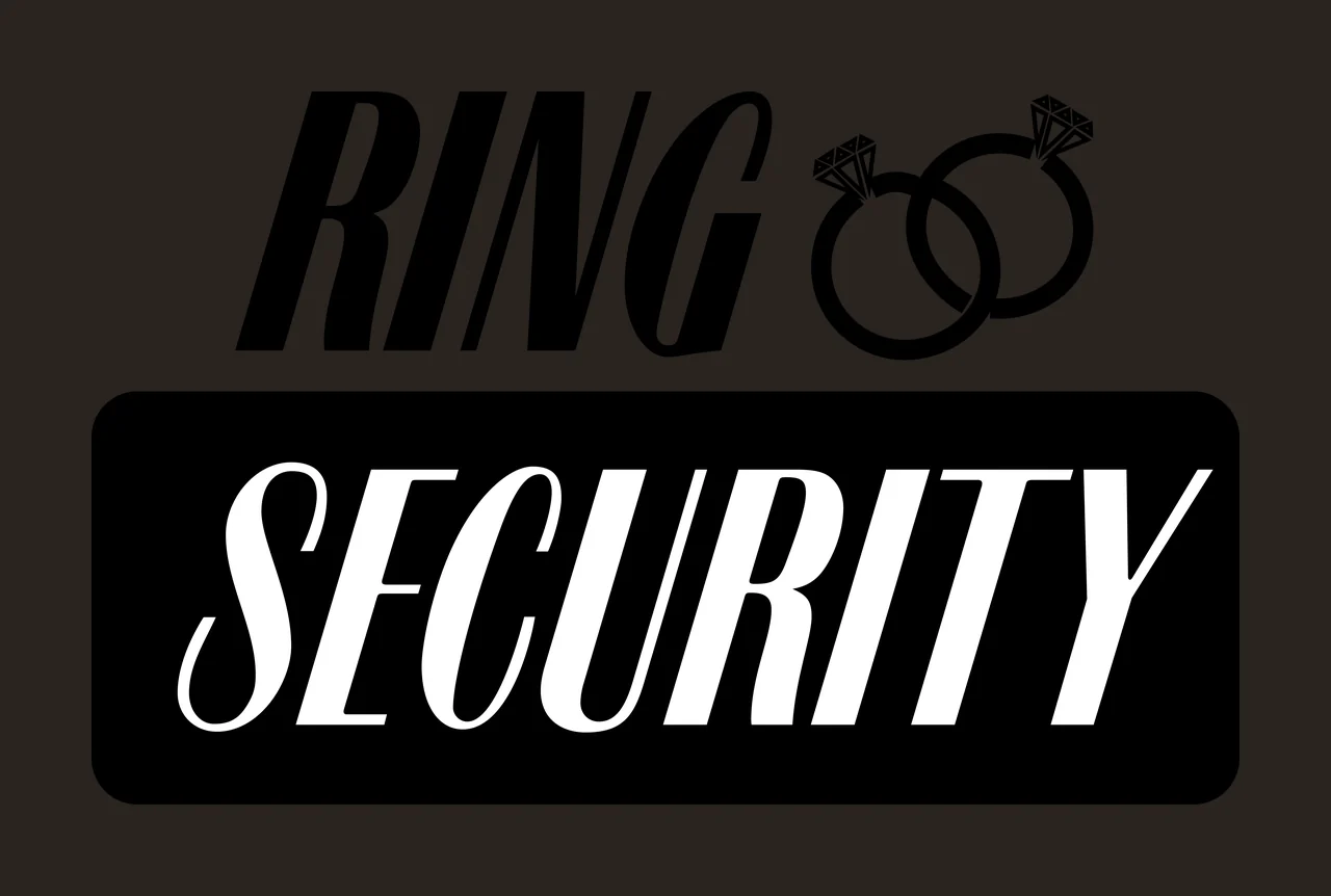 Ring Security Text With Two Rings graphic diamond black white contrast preview thumbnail