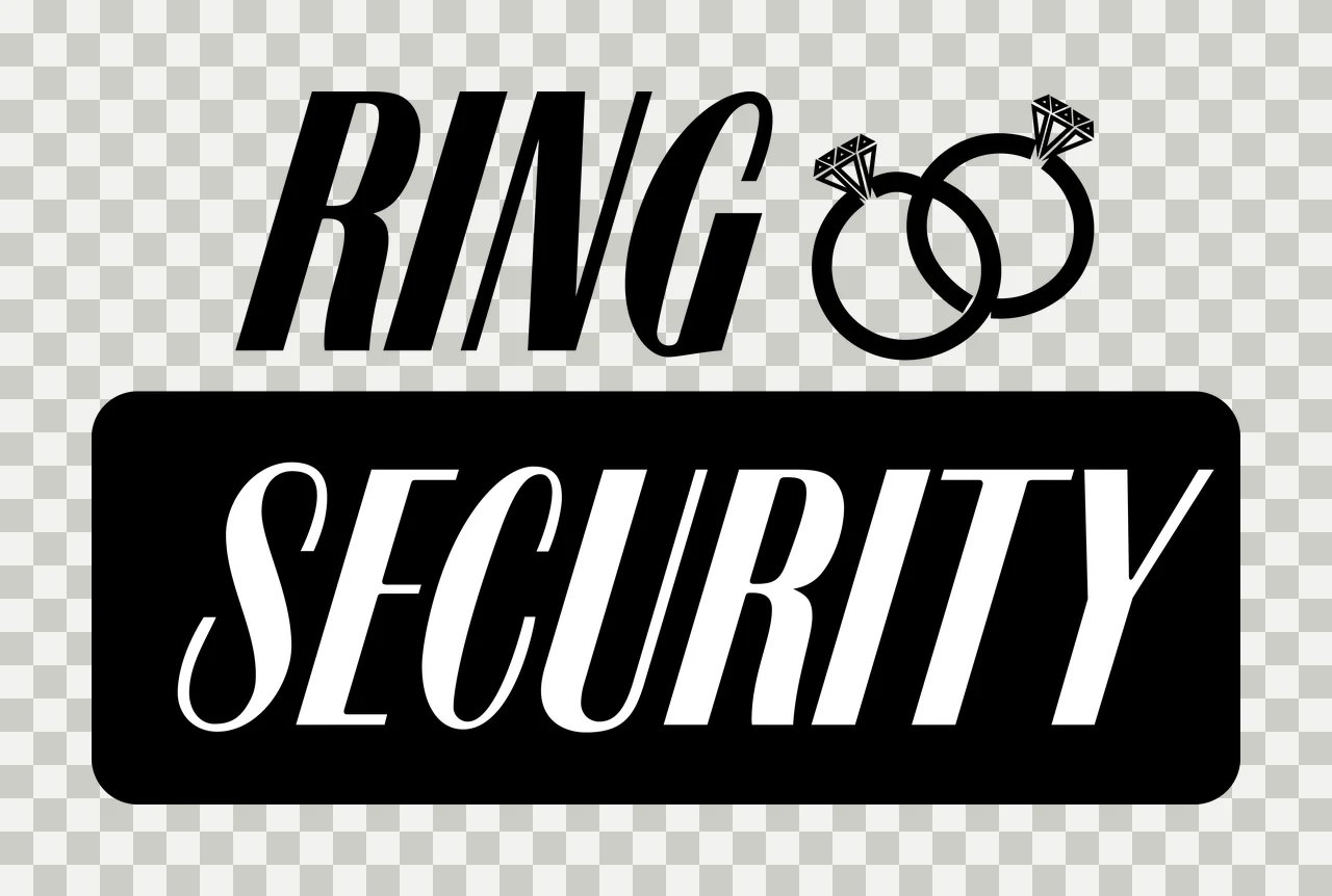 Ring Security Text With Two Rings graphic diamond black white transparency and detail preview thumbnail