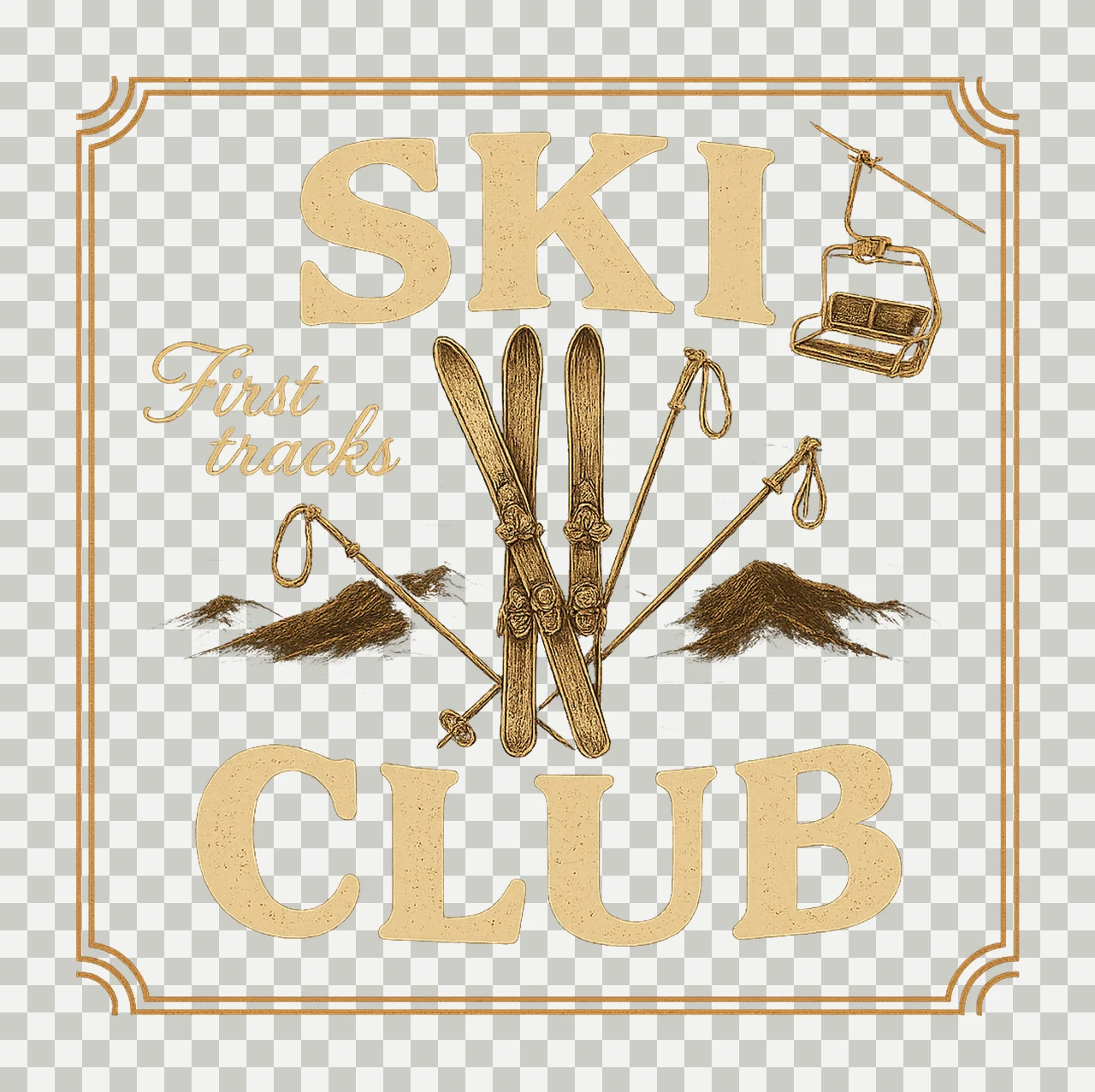 Ski Club Winter Holiday Shirt Retro Winter Design Skiing transparency and detail preview thumbnail
