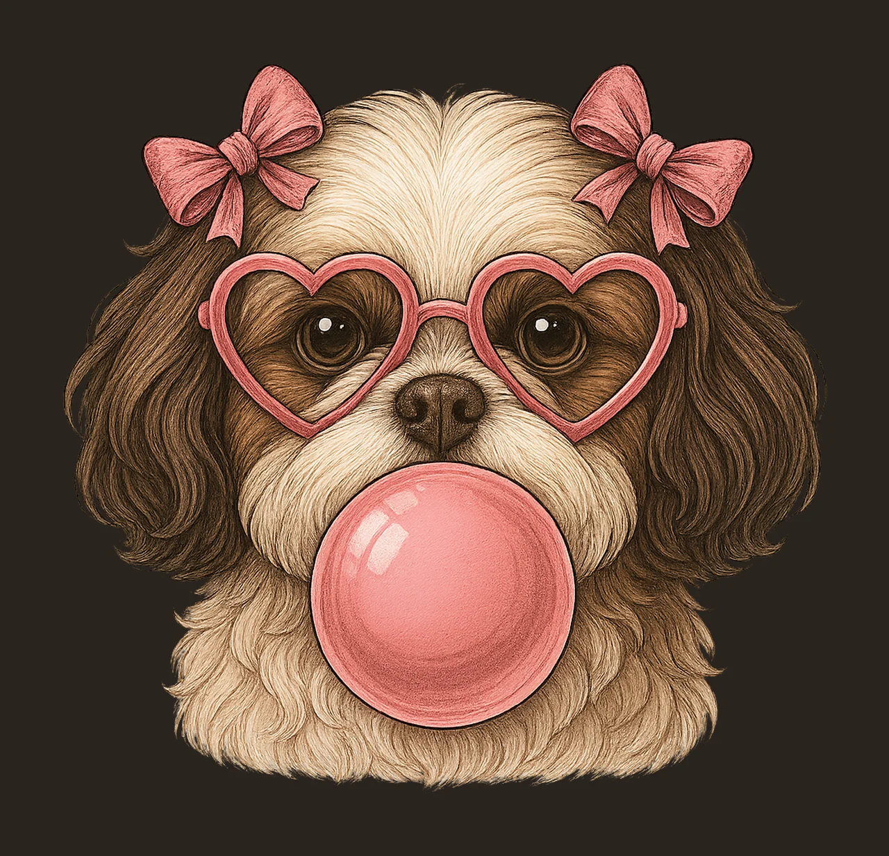 Shih Tzu Valentine Dog Mom Shirt Design Cute Dog Blowing contrast preview thumbnail