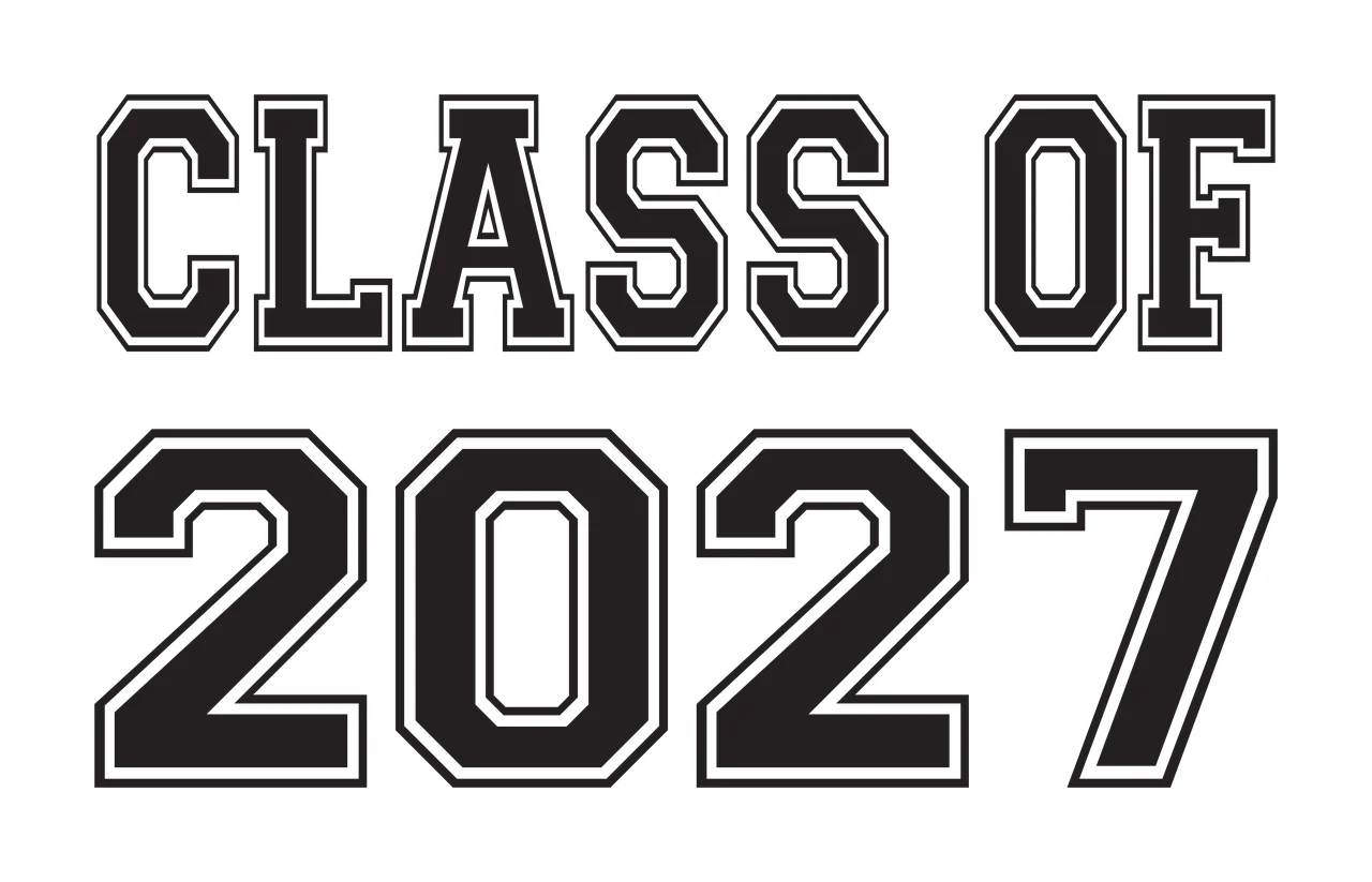 CLASS OF 2027 Typography Design in black and white